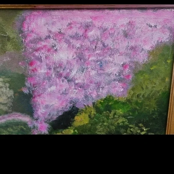 Vintage oil painting of a lily pond - Picture 9 of 11